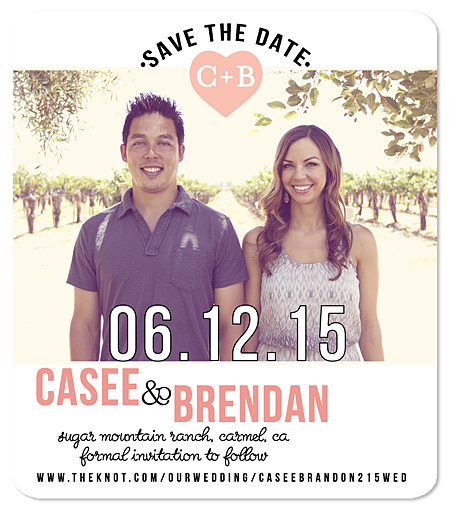 "Heart Initials" Save the Date Magnet